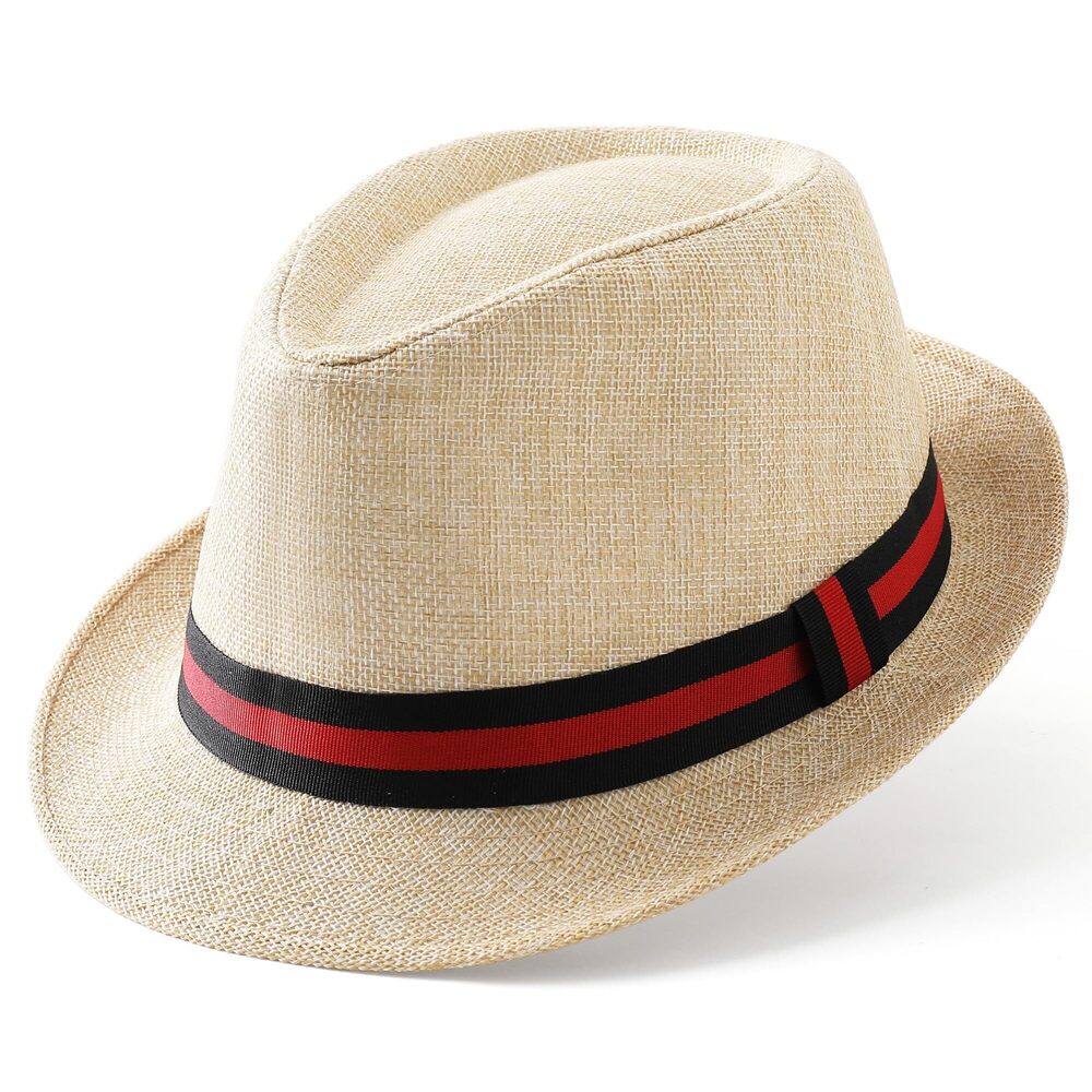 1002 Straw Trilby Fedora Hat -1920s Felt Panama Hat Short Brim Summer Cap